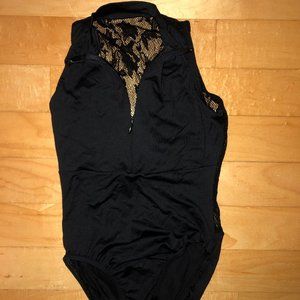 Natalie Tank Zip-Up Lace Back Leotard